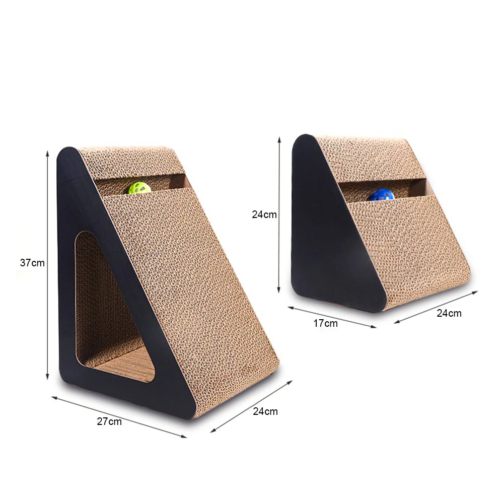 Triangle Cat Scratching Ramp with Ball