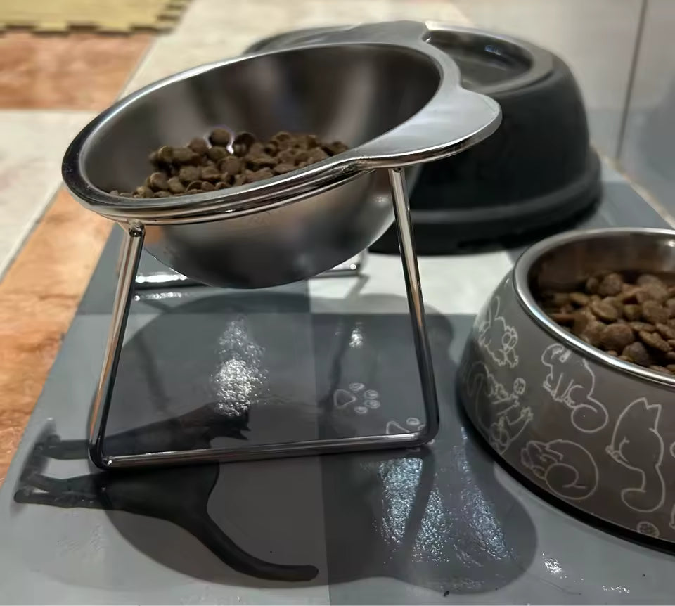 15° Raised Stainless Steel Cat Bowl