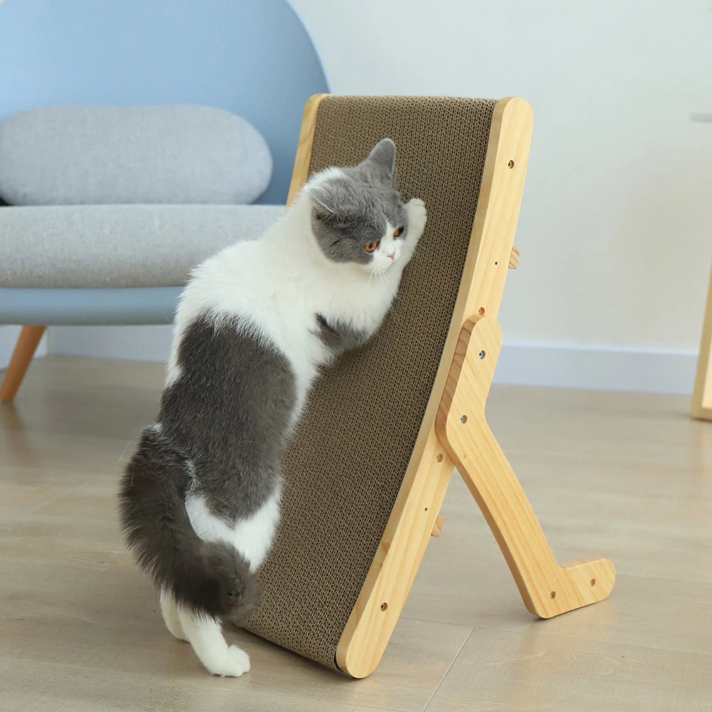 3-in-1 Wooden Cat Scratching Bed