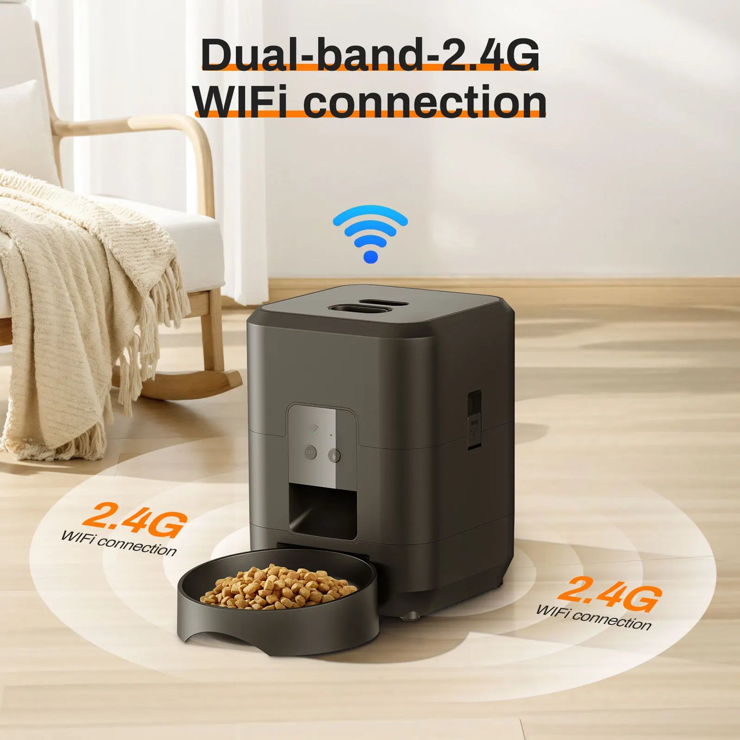2L Automatic Cat Feeder with Wi-Fi or Button Control