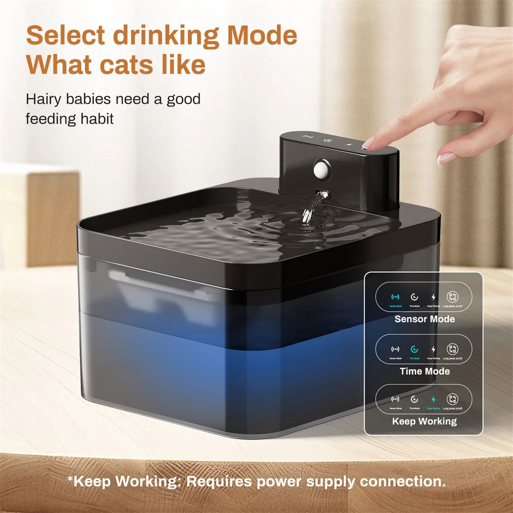 2.2L Wireless Cat Water Fountain with Sensor