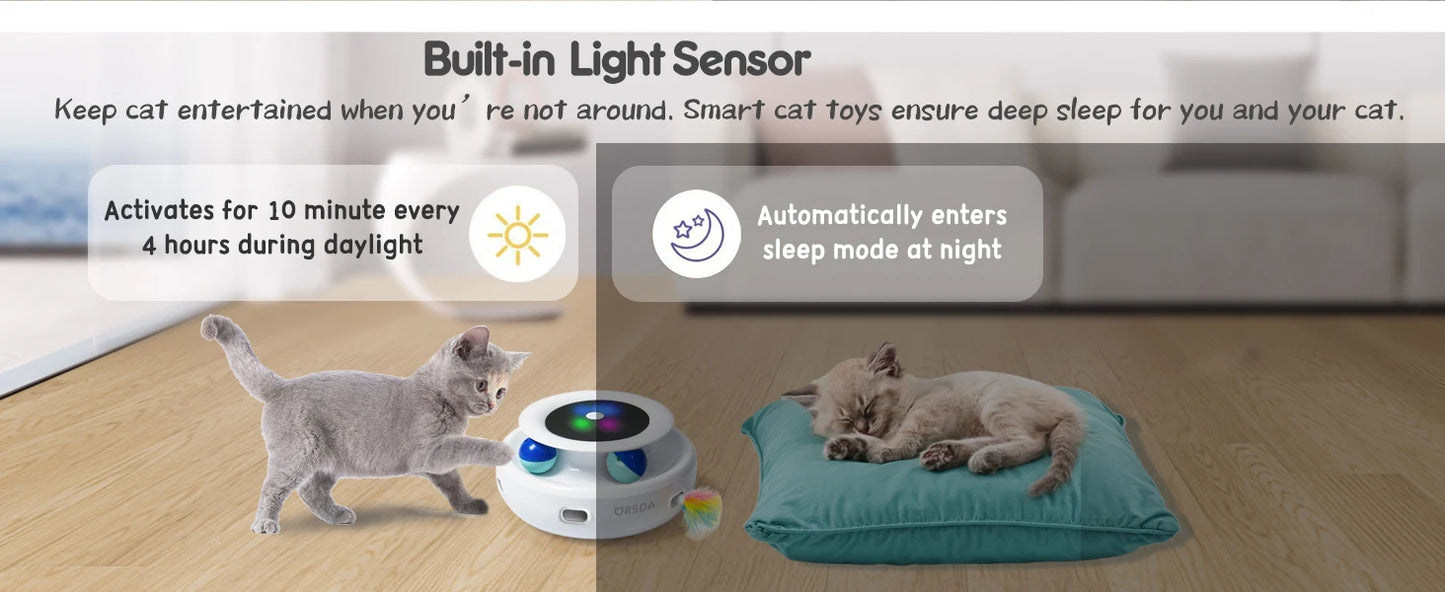 2-in-1 Cat Toy with Ball and Feather