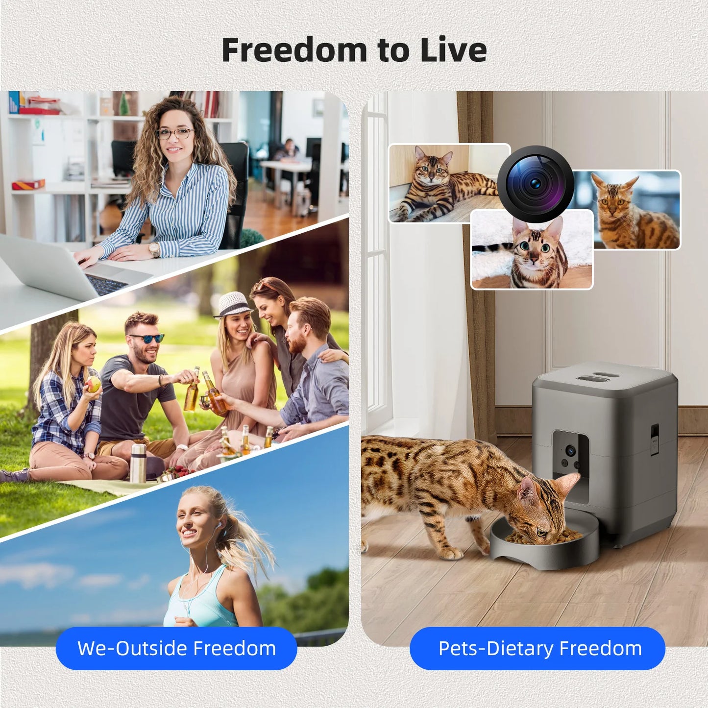 2L Automatic Cat Feeder with Wi-Fi and Camera
