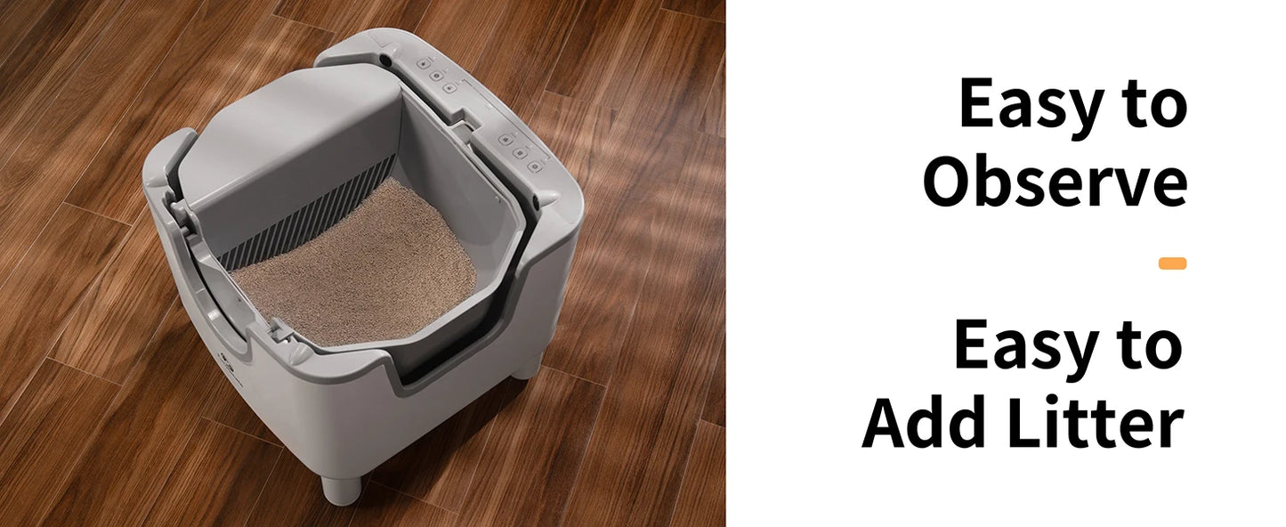 Open-Top Self-Cleaning Cat Litter Box