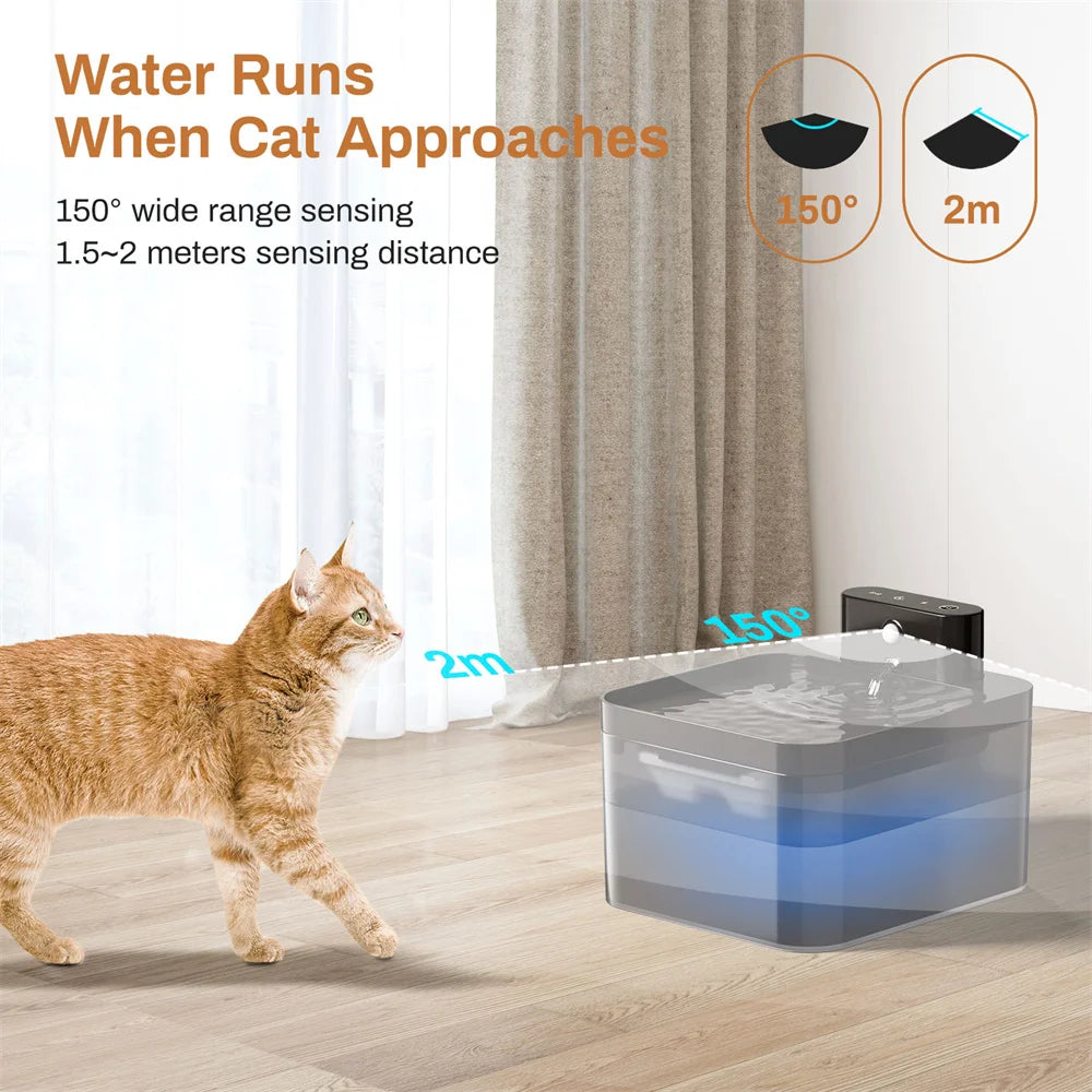 2.2L Wireless Cat Water Fountain with Sensor