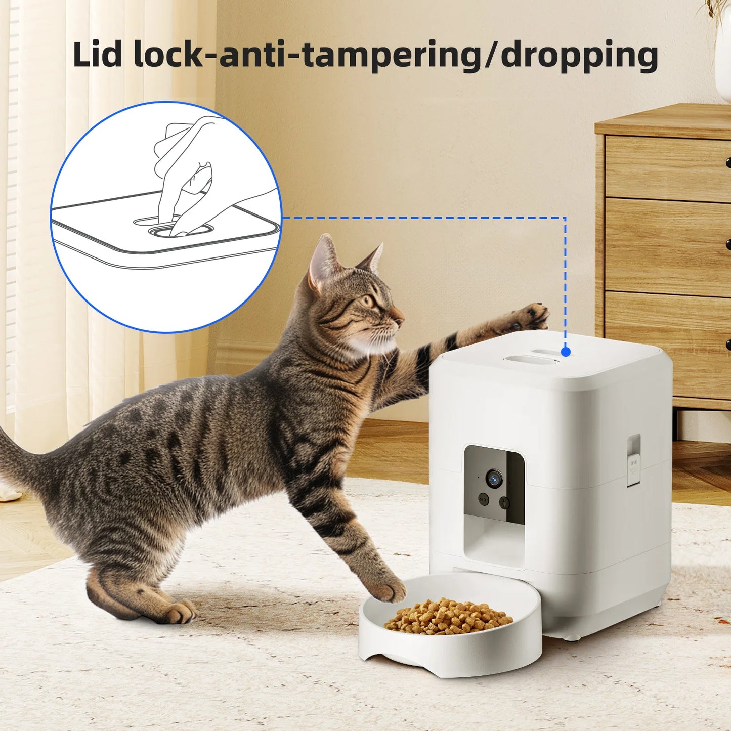 2L Automatic Cat Feeder with Wi-Fi and Camera
