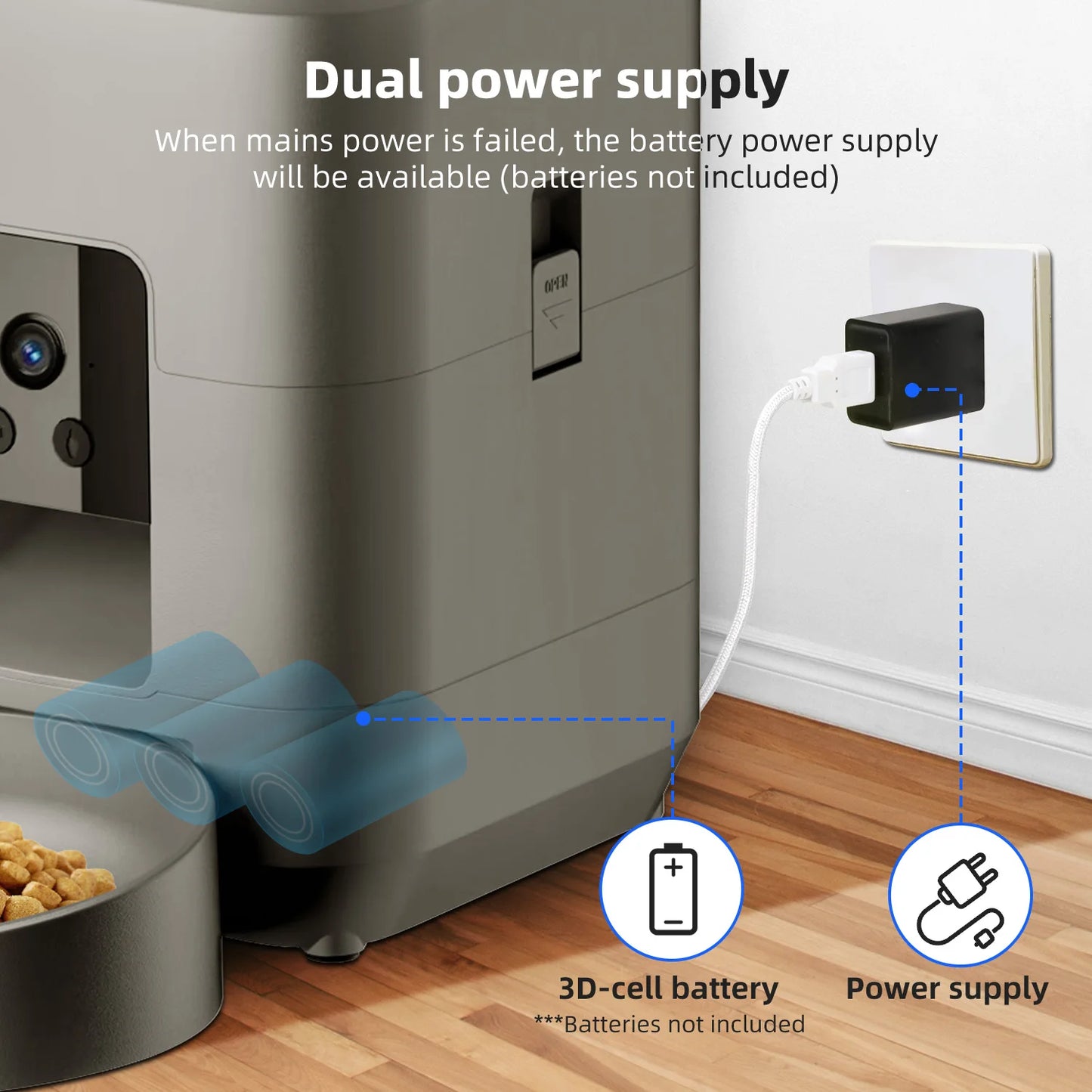 2L Automatic Cat Feeder with Wi-Fi and Camera