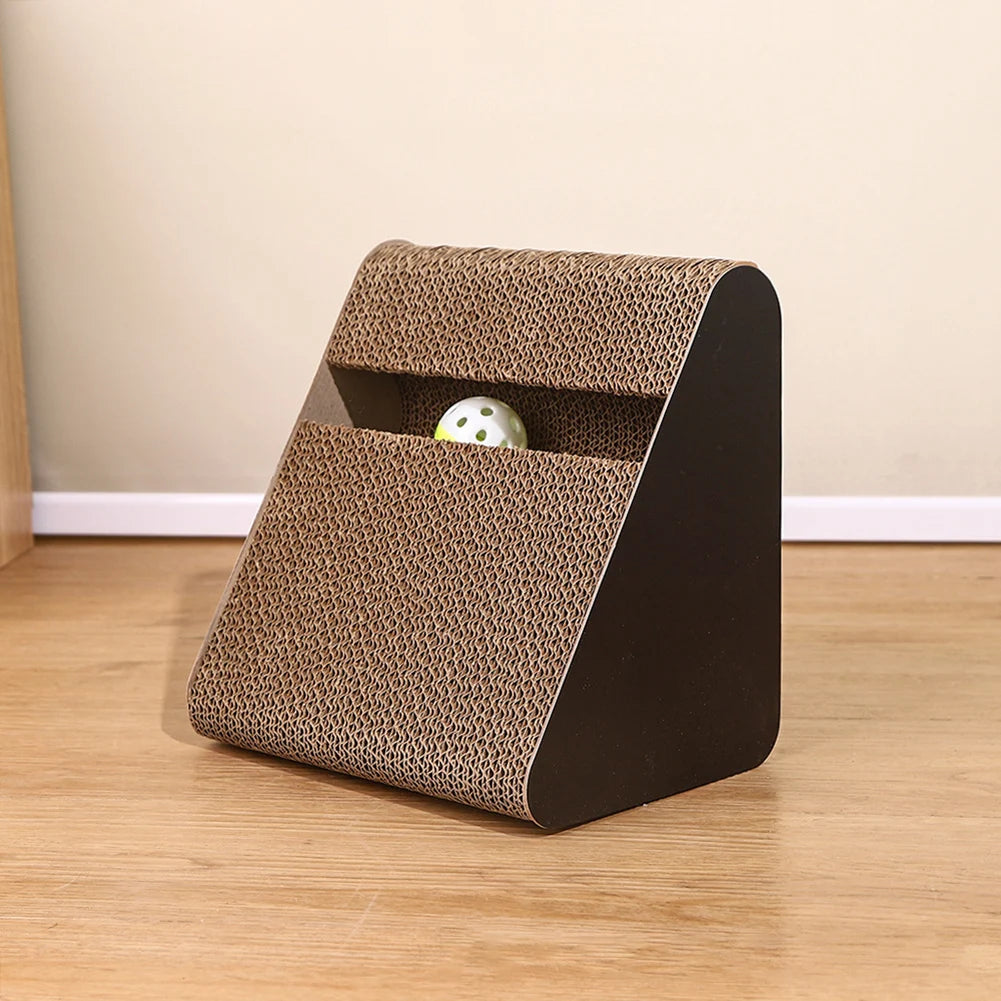 Triangle Cat Scratching Ramp with Ball