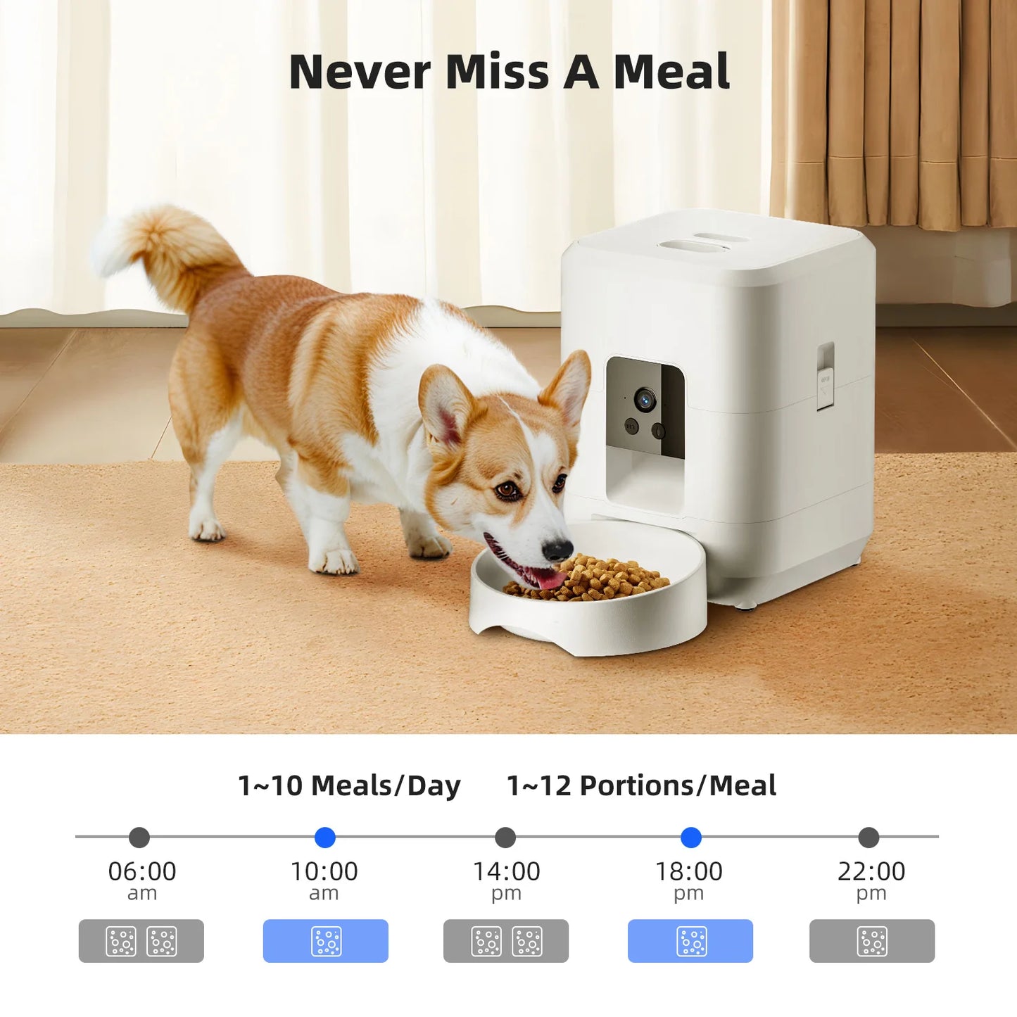2L Automatic Cat Feeder with Wi-Fi and Camera