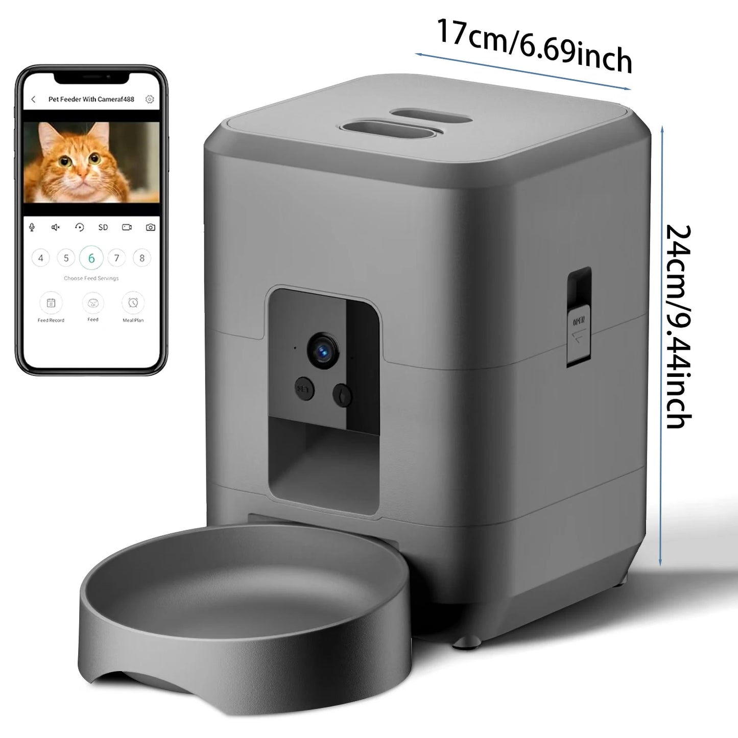 2L Automatic Cat Feeder with Wi-Fi and Camera