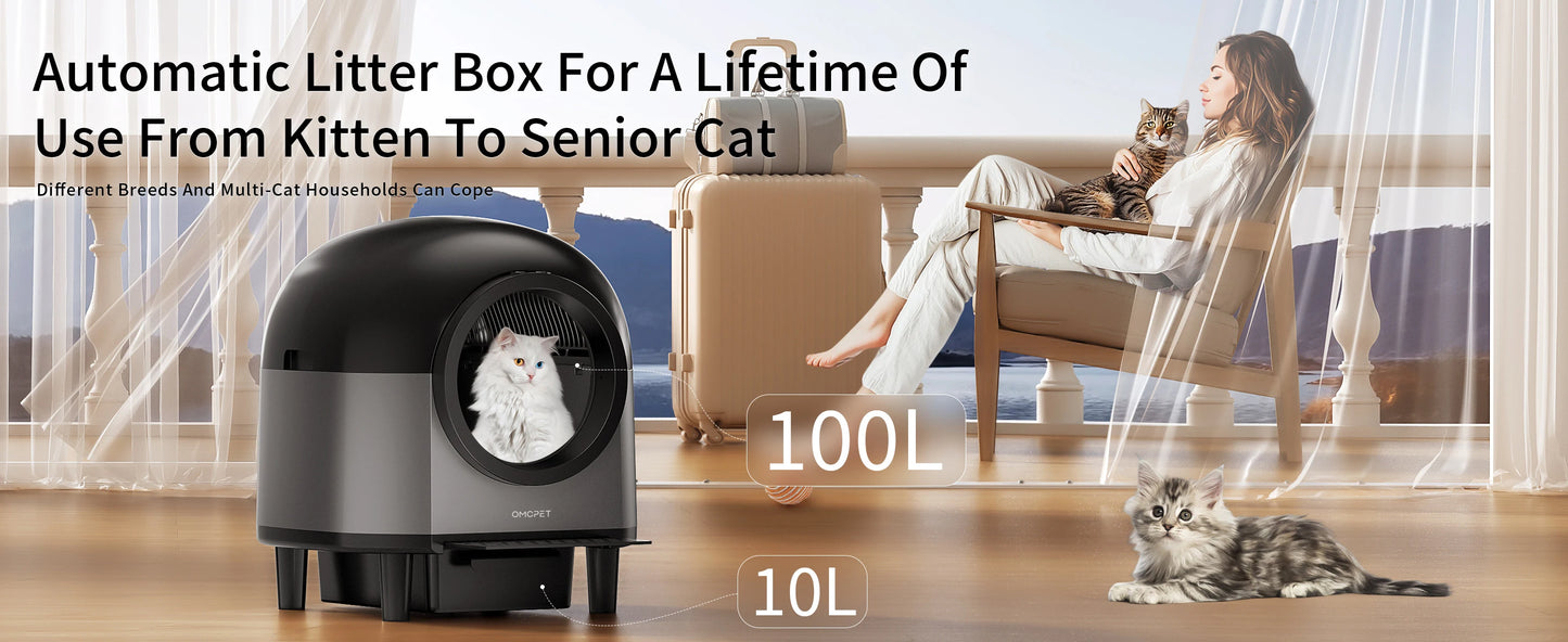 App-Controlled Self-Cleaning Cat Litter Box