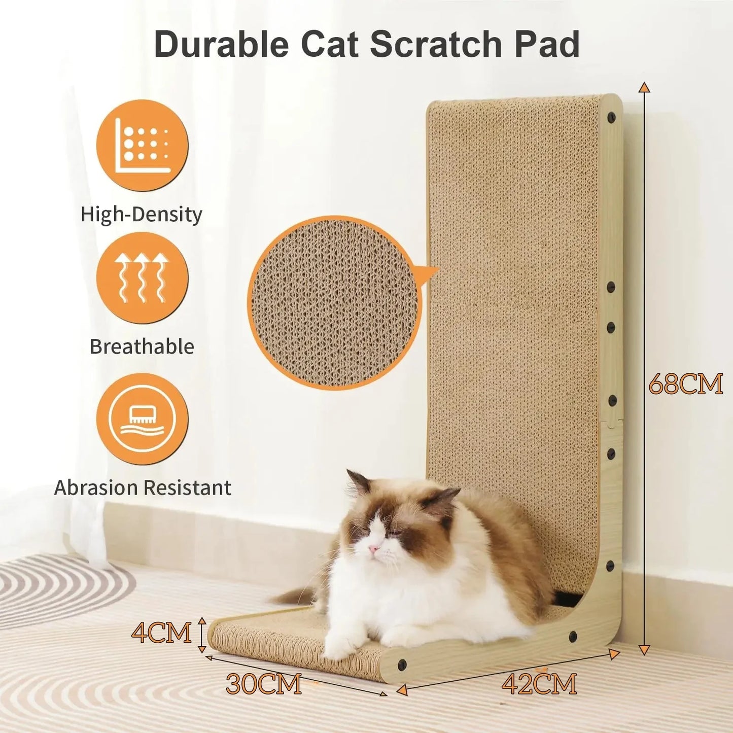 L-Shaped Cat Scratching Board