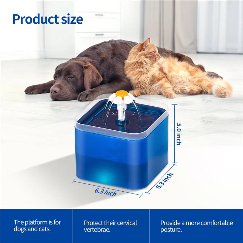 2L LED Cat Flower Water Fountain