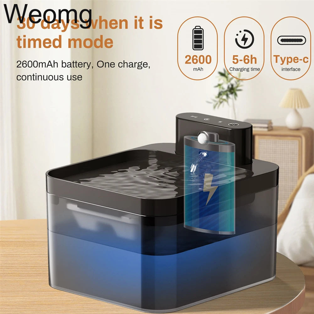 2.2L Wireless Cat Water Fountain with Sensor