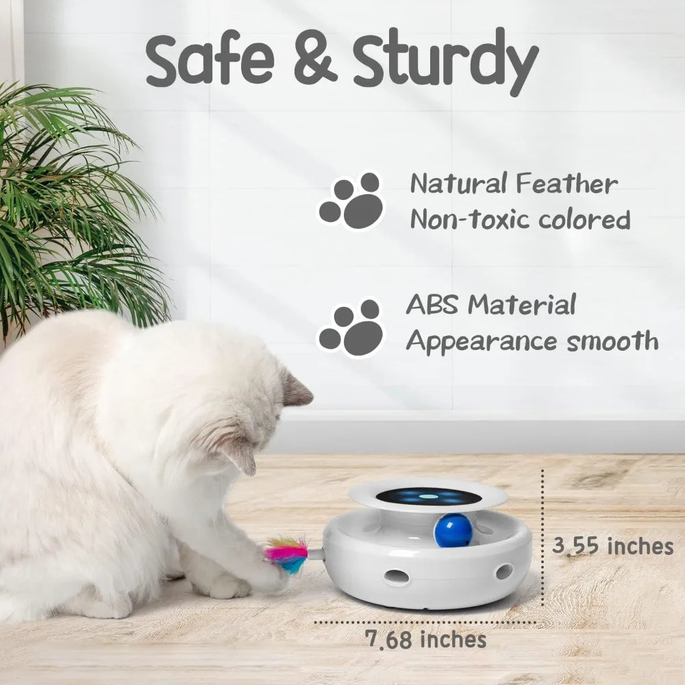 2-in-1 Cat Toy with Ball and Feather