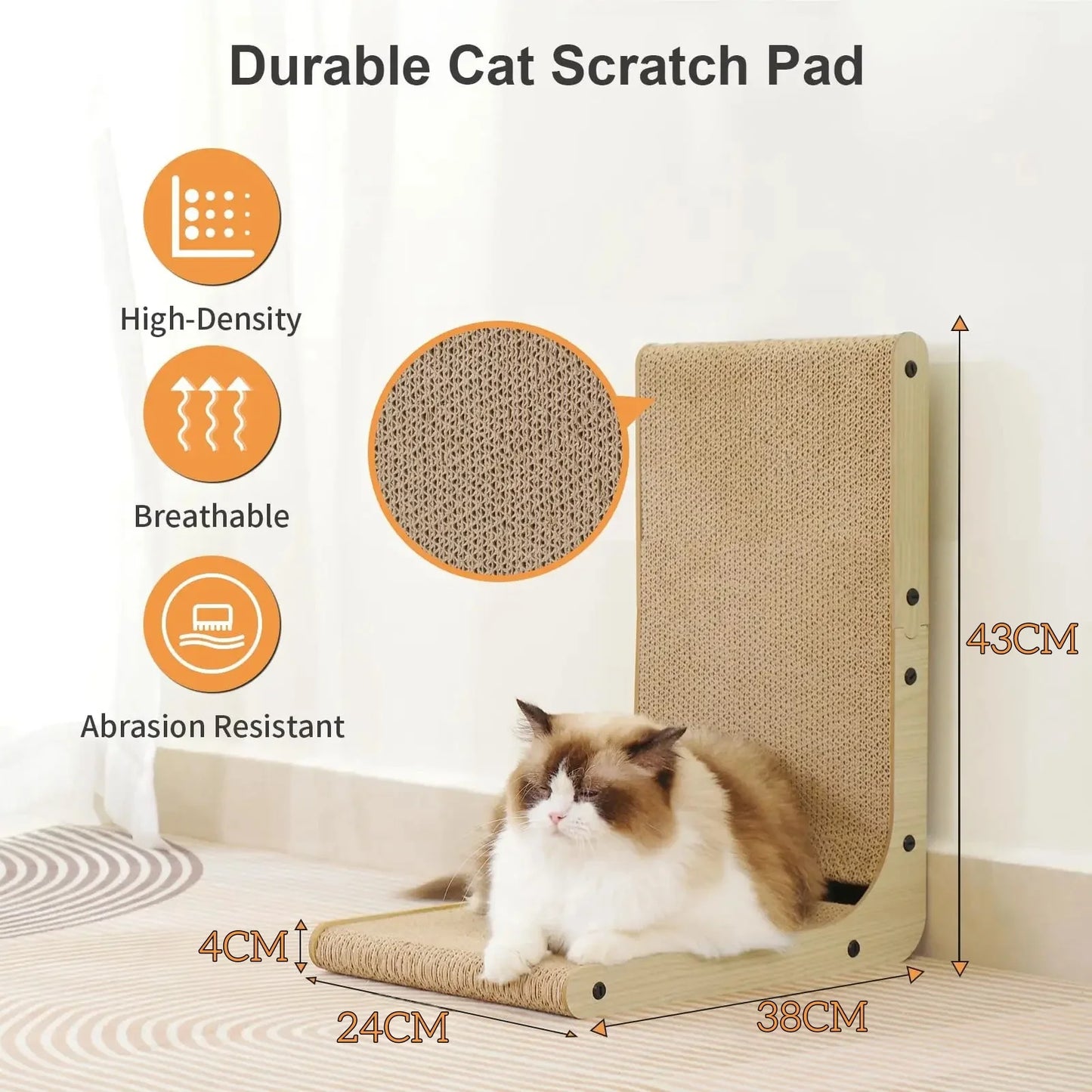 L-Shaped Cat Scratching Board