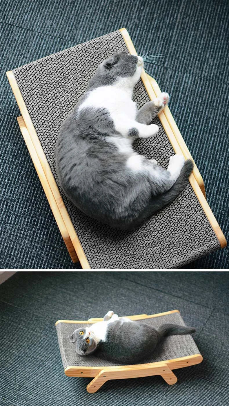 3-in-1 Wooden Cat Scratching Bed