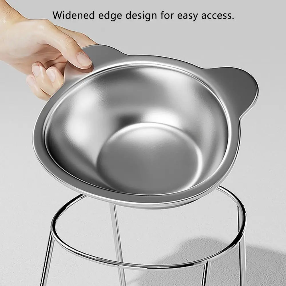 15° Raised Stainless Steel Cat Bowl