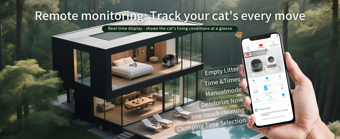 App-Controlled Self-Cleaning Cat Litter Box