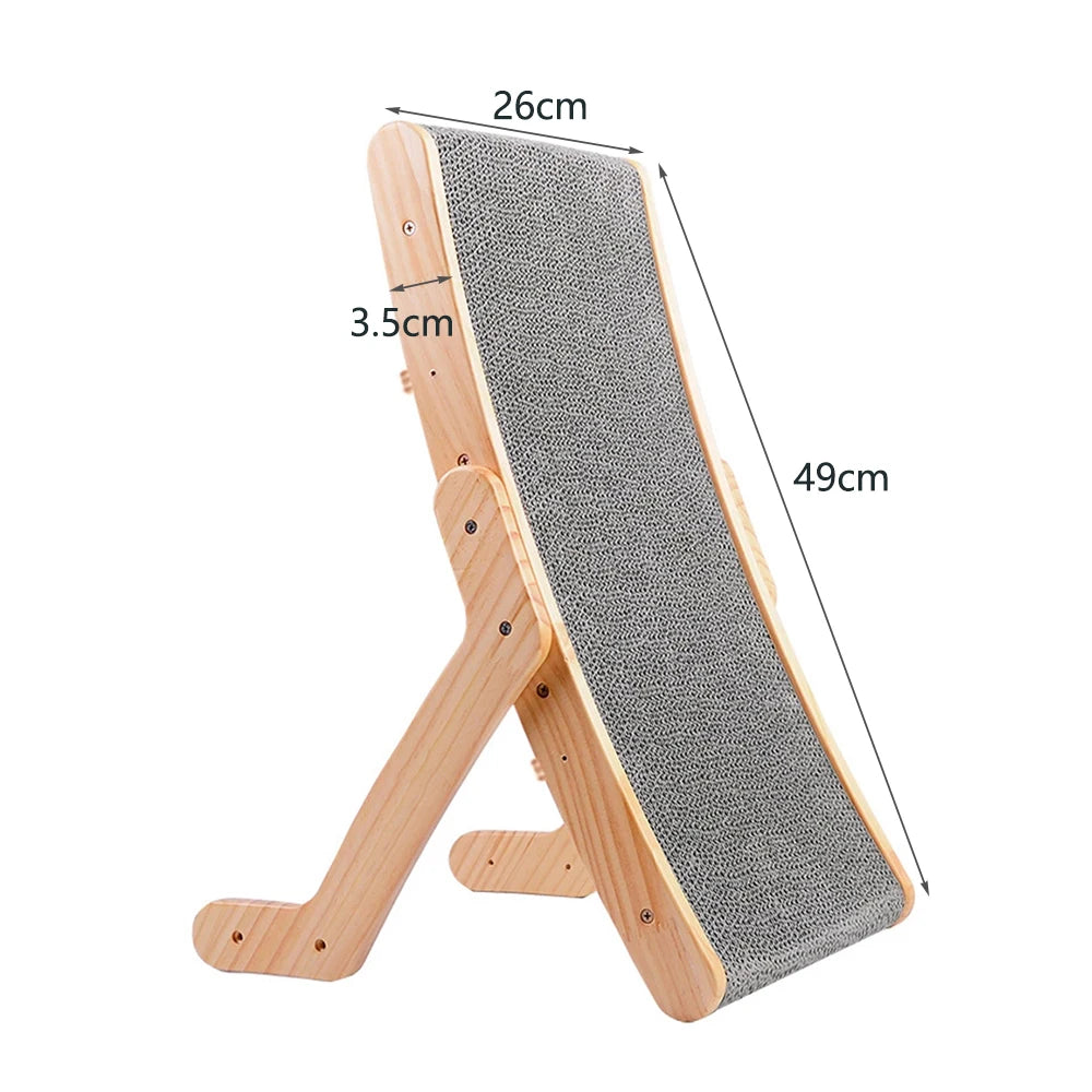 3-in-1 Wooden Cat Scratching Bed