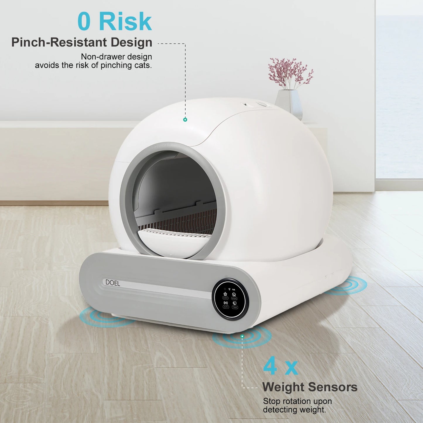 65L Self-Cleaning Cat Litter Box