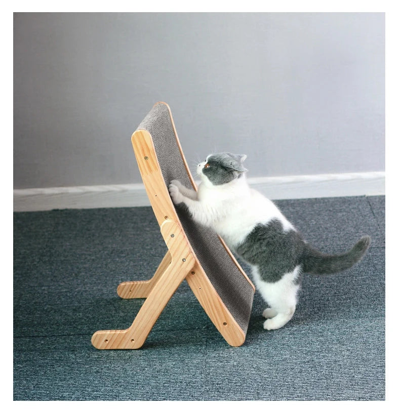 3-in-1 Wooden Cat Scratching Bed