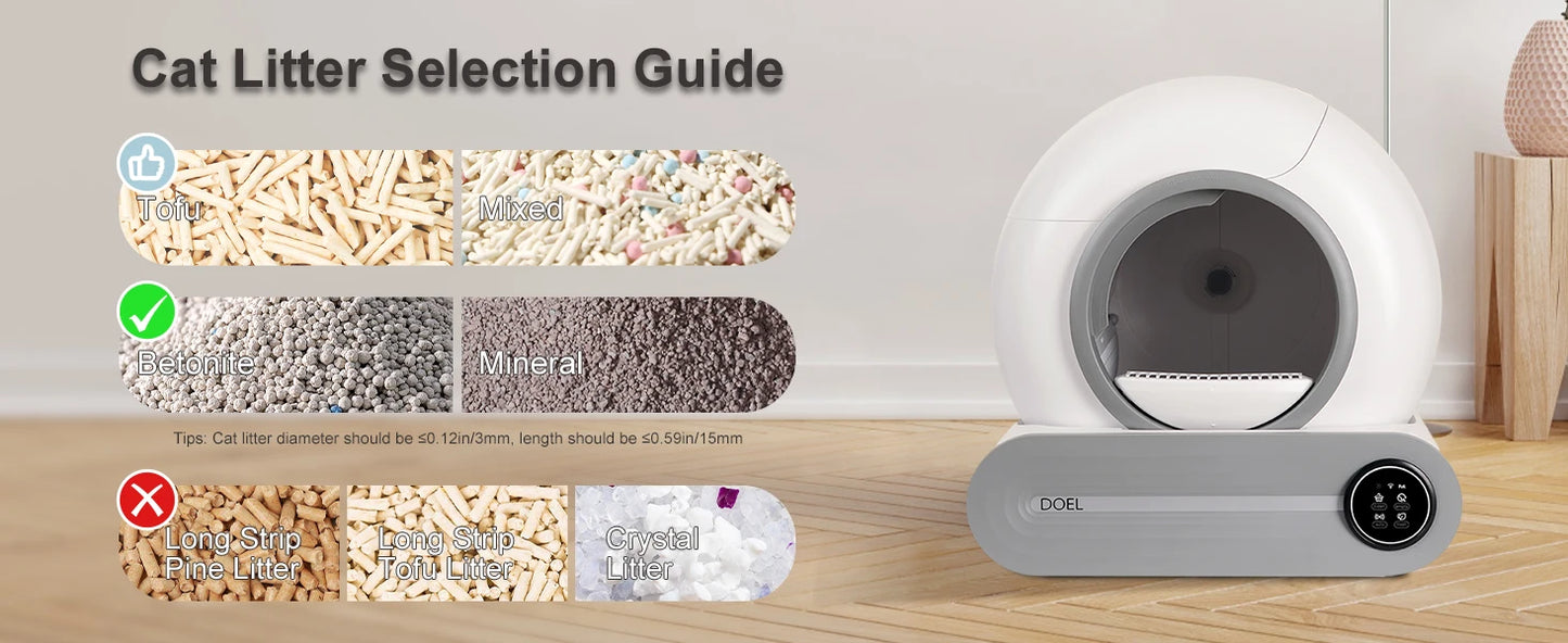 65L Self-Cleaning Cat Litter Box