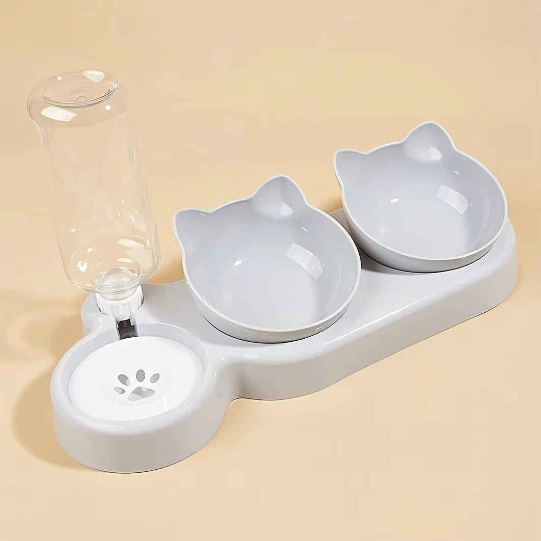 3-in-1 Tilted Cat Bowl Set