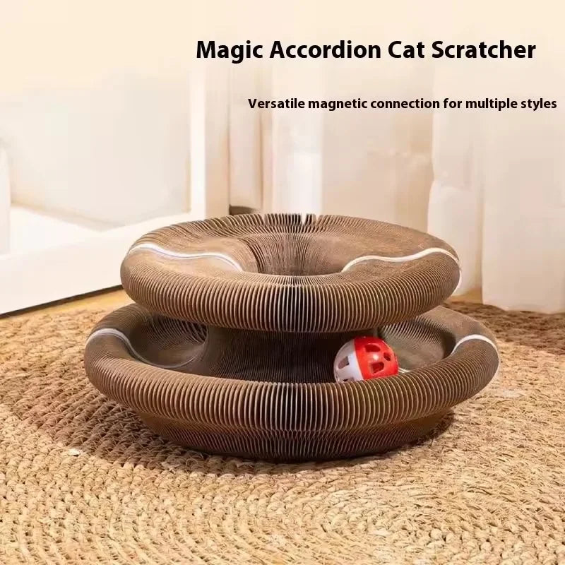 Round Cat Scratch Board with Ball