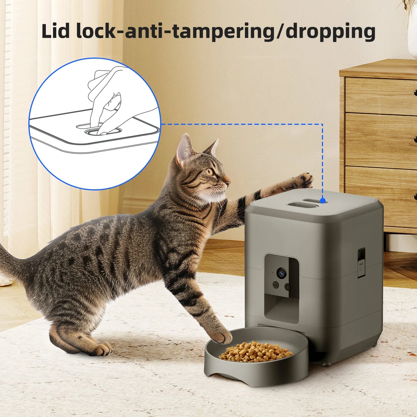 2L Automatic Cat Feeder with Wi-Fi and Camera