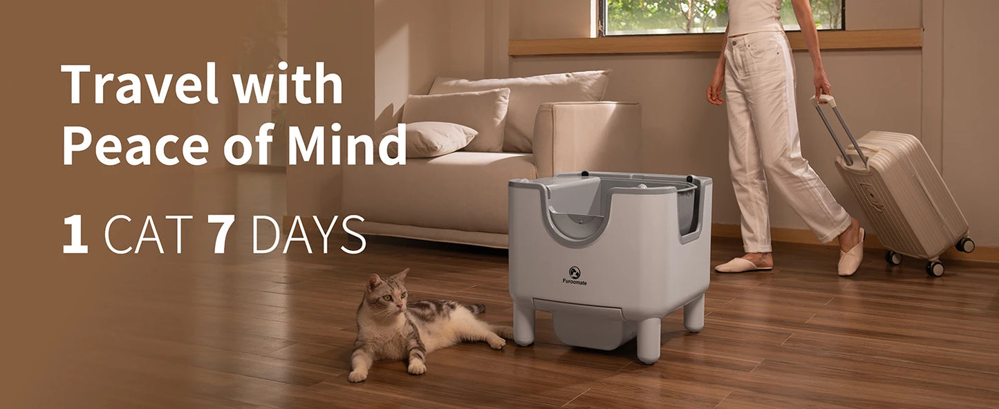 Open-Top Self-Cleaning Cat Litter Box