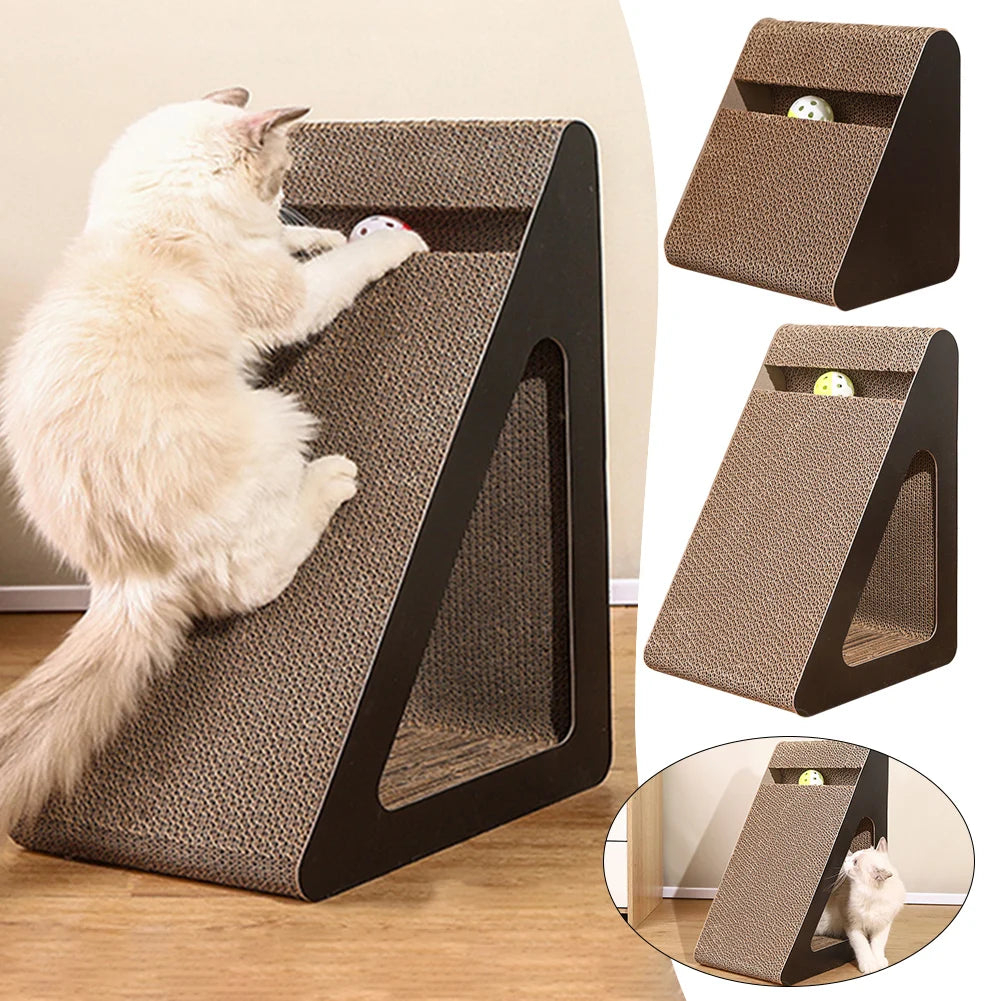 Triangle Cat Scratching Ramp with Ball