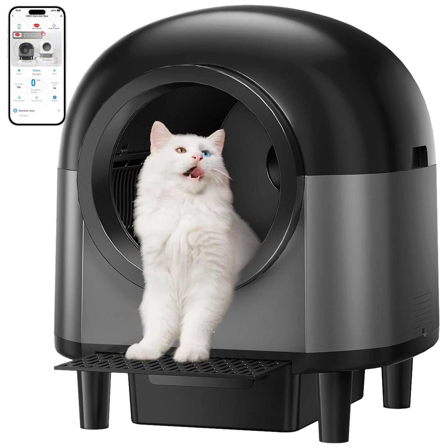 App-Controlled Self-Cleaning Cat Litter Box