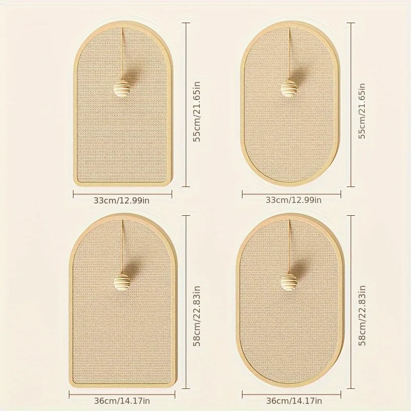 3-in-1 Sisal Cat Scratch Wall Panel