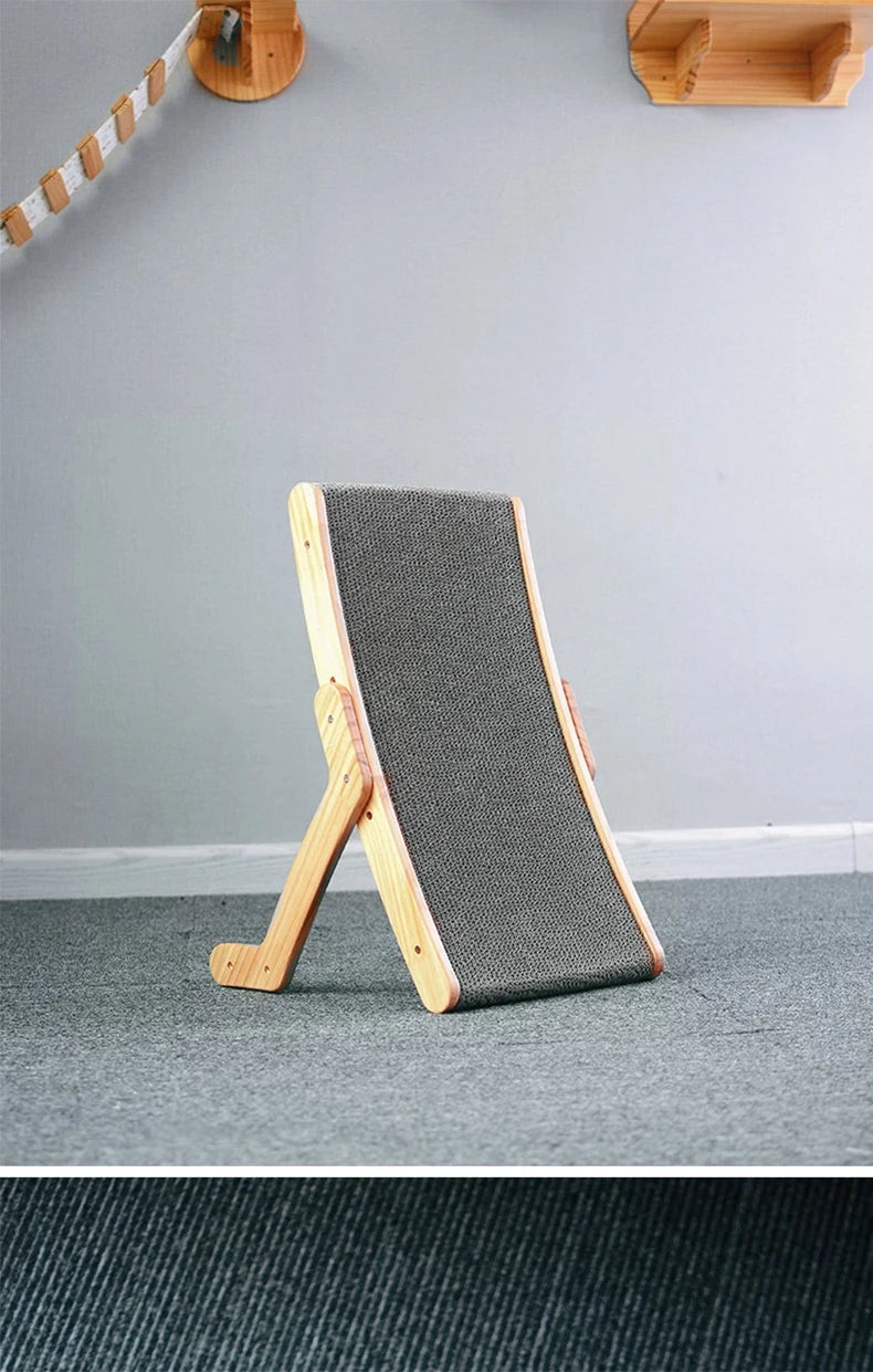 3-in-1 Wooden Cat Scratching Bed