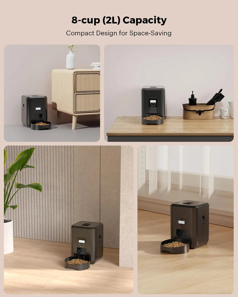 2L Automatic Cat Feeder with Wi-Fi or Button Control