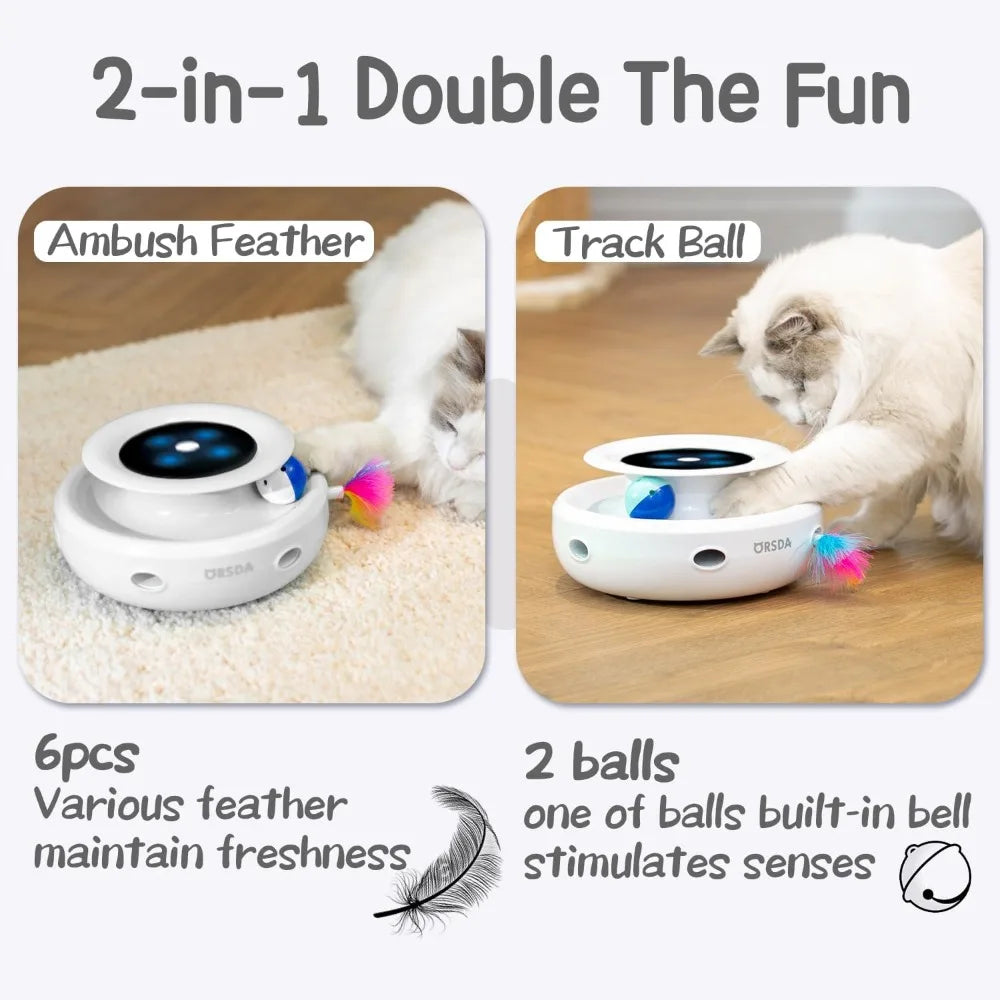2-in-1 Cat Toy with Ball and Feather
