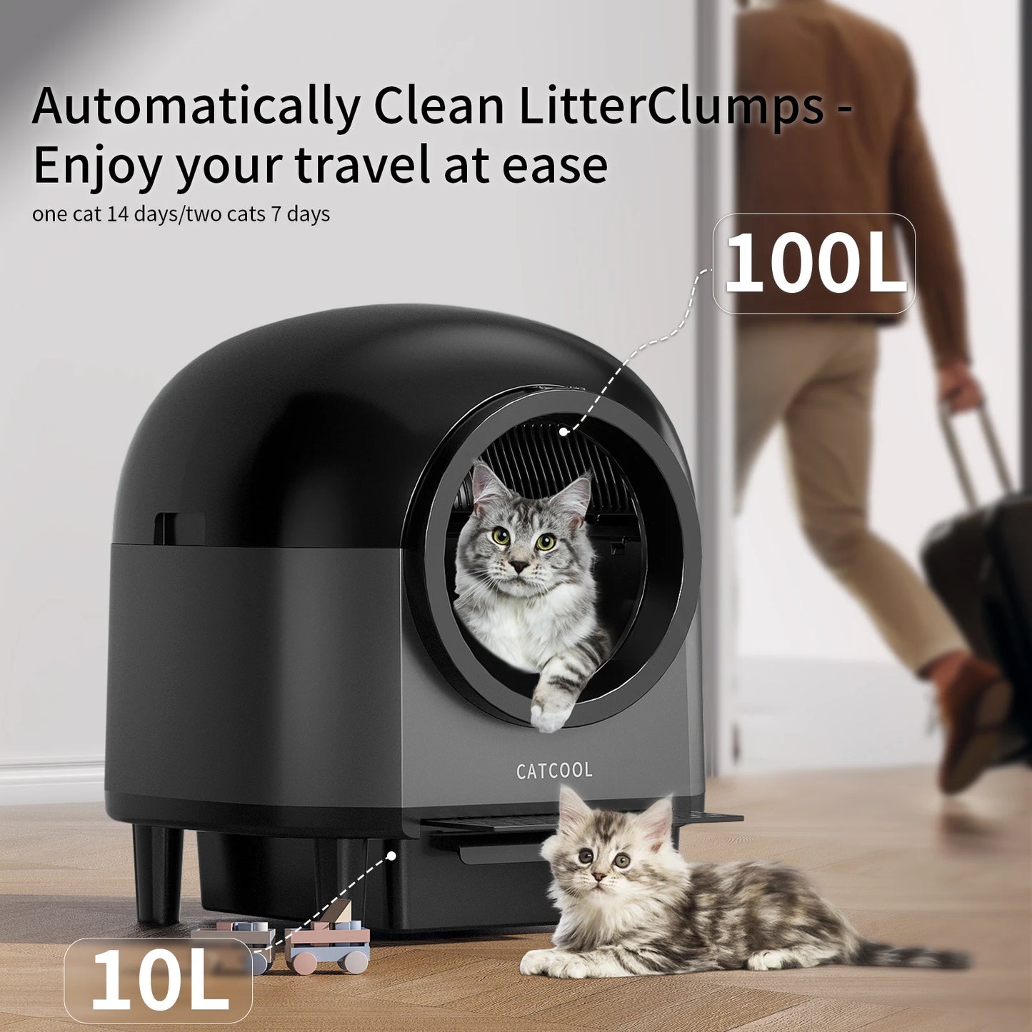 App-Controlled Self-Cleaning Cat Litter Box
