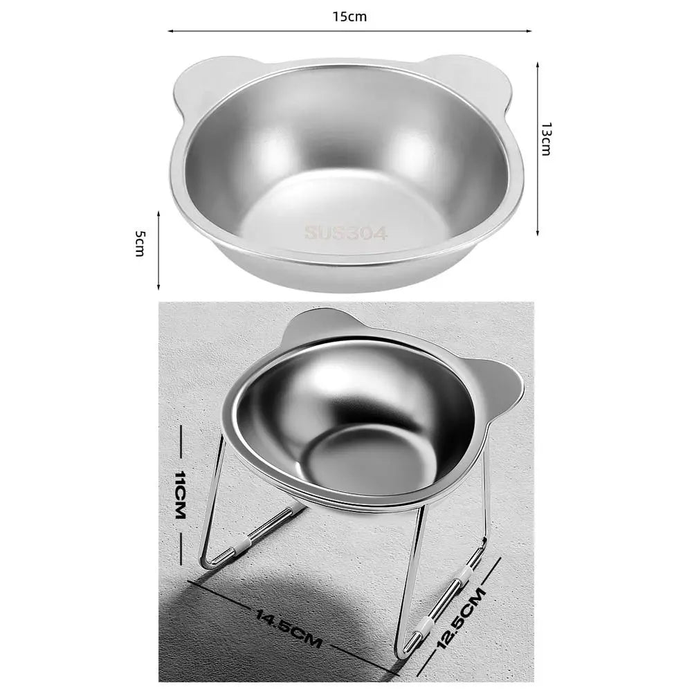 15° Raised Stainless Steel Cat Bowl