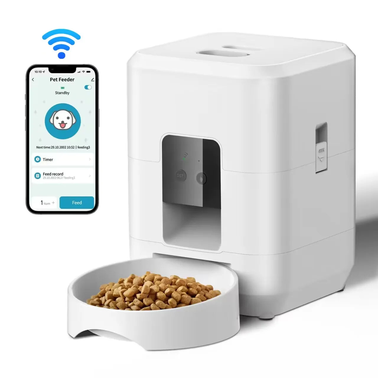 2L Automatic Cat Feeder with Wi-Fi or Button Control