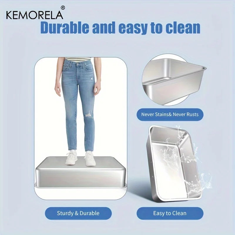 High-Sided Stainless Steel Litter Box