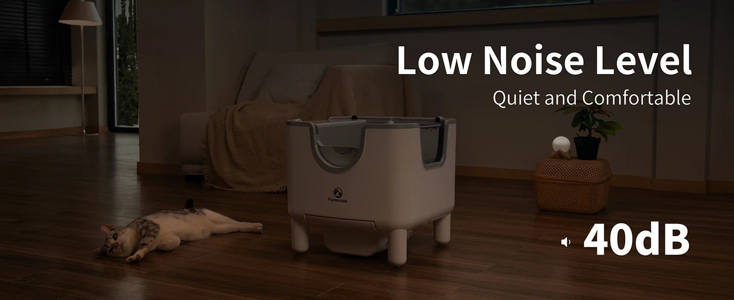 Open-Top Self-Cleaning Cat Litter Box