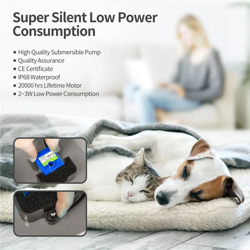 2L LED Cat Flower Water Fountain