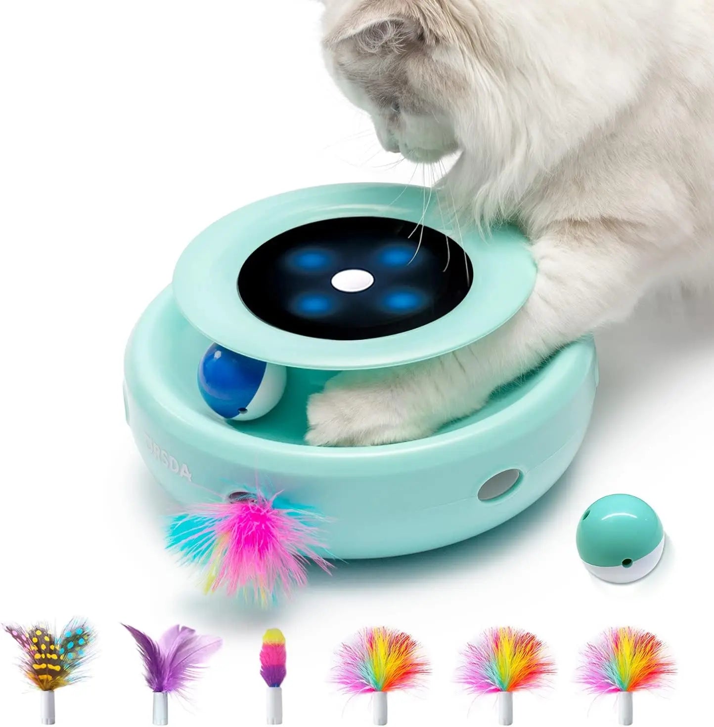 2-in-1 Cat Toy with Ball and Feather