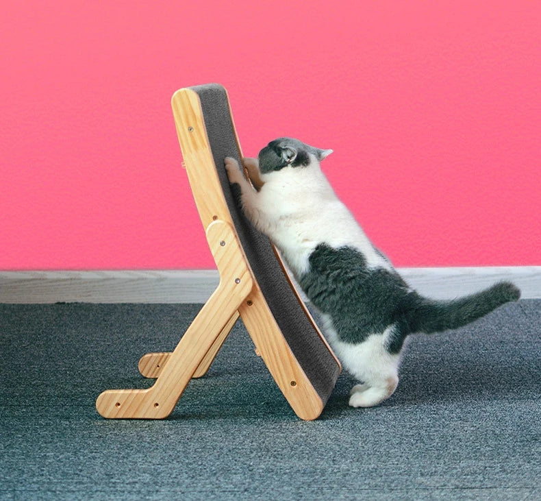 3-in-1 Wooden Cat Scratching Bed