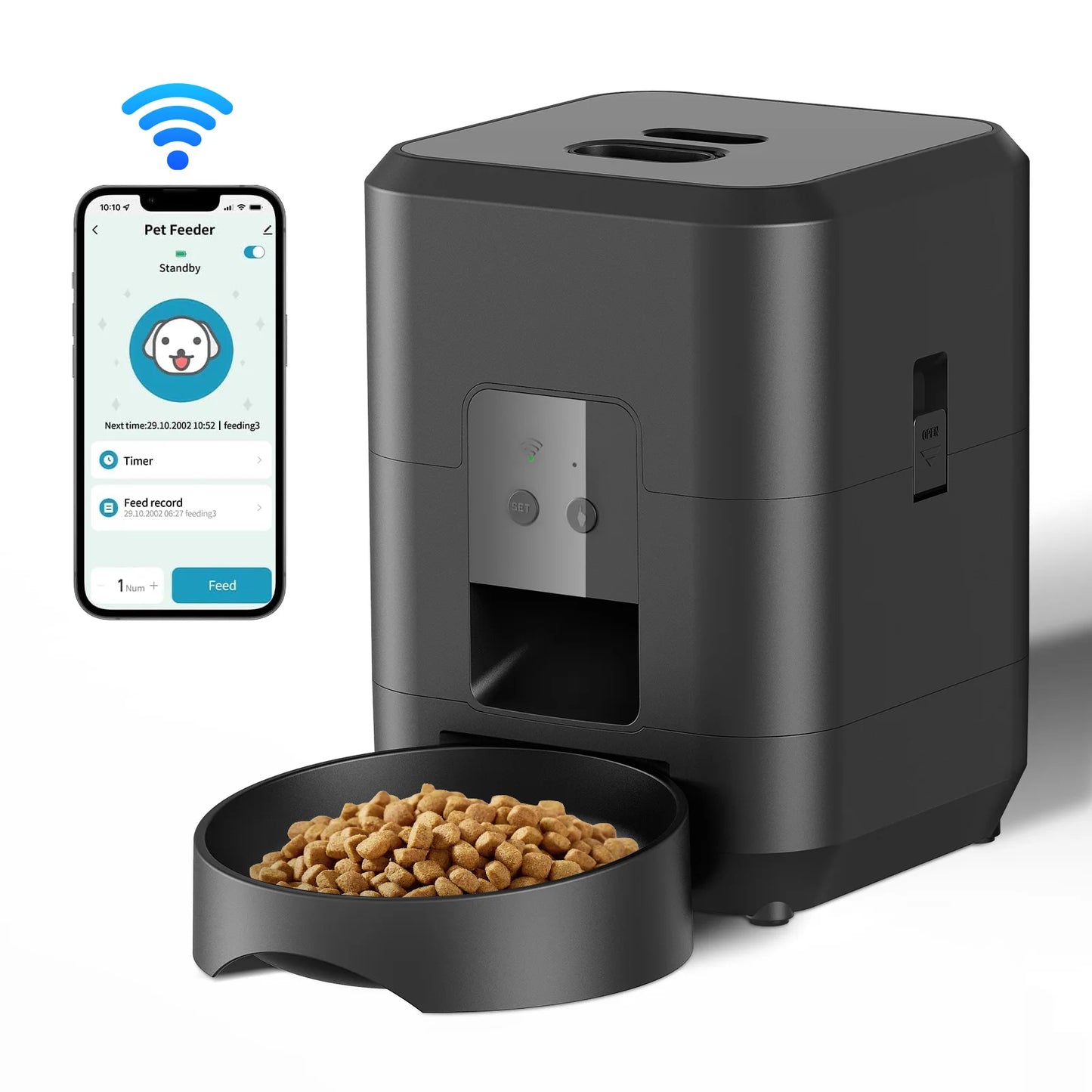 2L Automatic Cat Feeder with Wi-Fi or Button Control