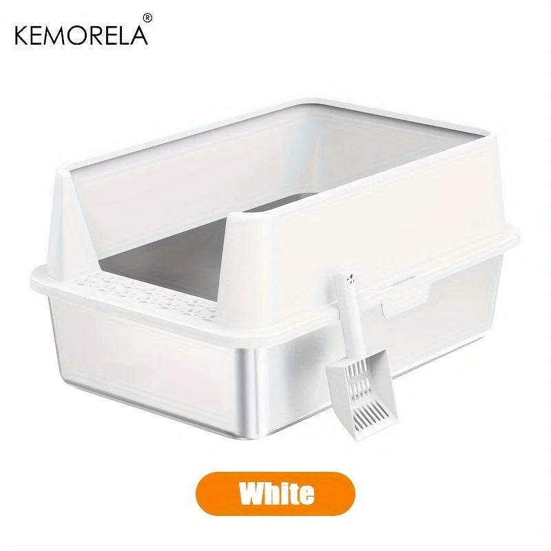 High-Sided Stainless Steel Litter Box