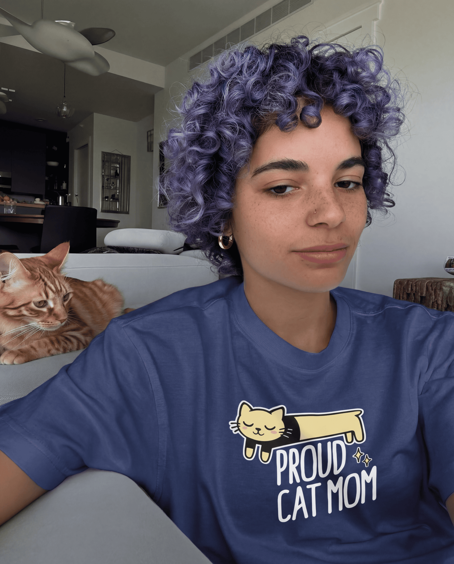 Long Cat Tee – Cat Mom